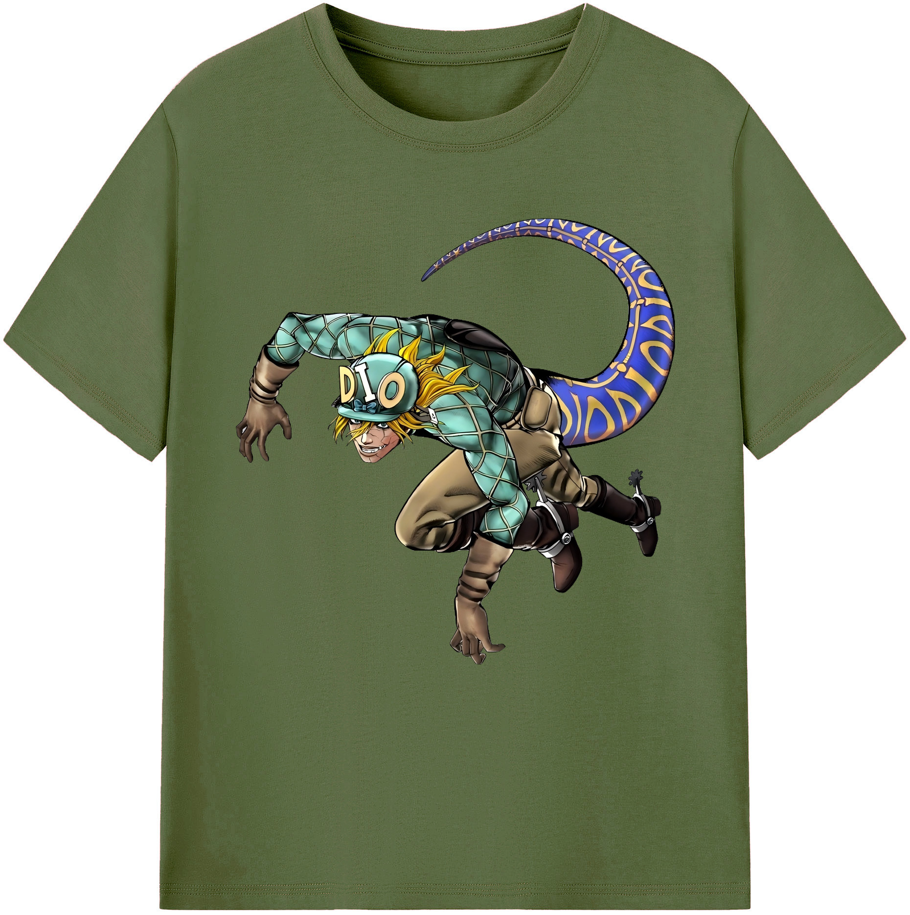 （画像用） ジョジョの奇妙な冒険 ディオ?ブランドー JoJo's Bizarre Adventure Dio Brando 綿100％半袖Tシャツ（フロントプリント）